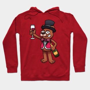 New Year Bear With Champagne Hoodie